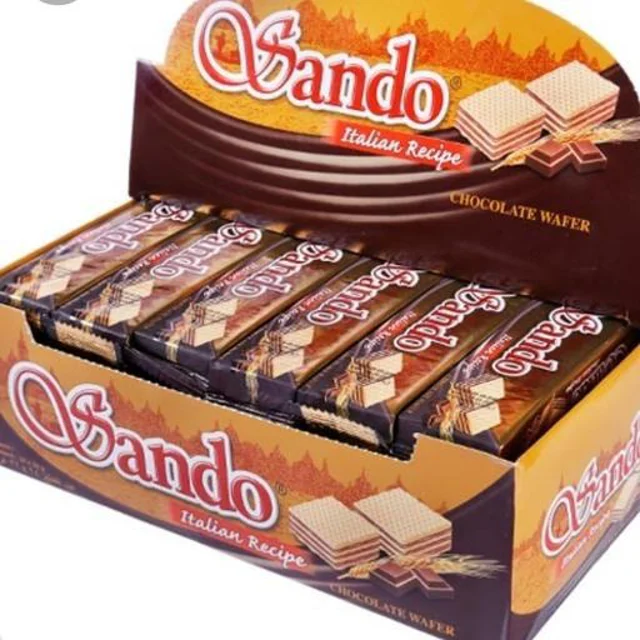 قیمت خرید ویفر شکلاتی ساندو بسته ۲۴ عددی Sando